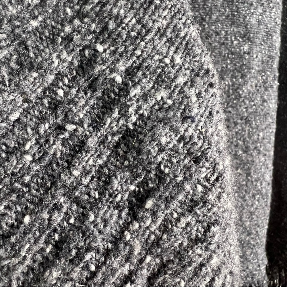 Joie Wool Blend Gray Tweed Cowl Neck Tunic Sweater Poncho Sz M/L - Picture 9 of 11